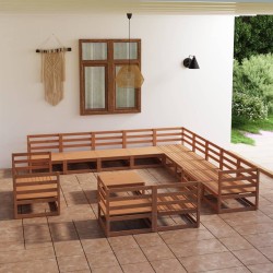 vidaXL 14-tlg. Garten-Lounge-Set Massivholz Kiefer