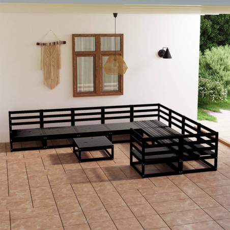 vidaXL 10-tlg. Garten-Lounge-Set Massivholz Kiefer