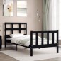 vidaXL Massivholzbett mit Kopfteil Schwarz 90x200 cm vidaXL Massivholzbett mit Kopfteil Schwarz 90x200 cm