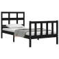 vidaXL Massivholzbett mit Kopfteil Schwarz 90x200 cm vidaXL Massivholzbett mit Kopfteil Schwarz 90x200 cm