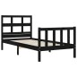 vidaXL Massivholzbett mit Kopfteil Schwarz 90x200 cm vidaXL Massivholzbett mit Kopfteil Schwarz 90x200 cm