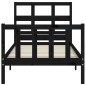 vidaXL Massivholzbett mit Kopfteil Schwarz 90x200 cm vidaXL Massivholzbett mit Kopfteil Schwarz 90x200 cm