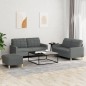 vidaXL 3-tlg. Sofagarnitur mit Kissen Dunkelgrau Stoff vidaXL 3-tlg. Sofagarnitur mit Kissen Dunkelgrau Stoff