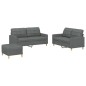 vidaXL 3-tlg. Sofagarnitur mit Kissen Dunkelgrau Stoff vidaXL 3-tlg. Sofagarnitur mit Kissen Dunkelgrau Stoff