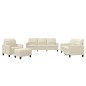 vidaXL 4-tlg. Sofagarnitur mit Kissen Creme Kunstleder vidaXL 4-tlg. Sofagarnitur mit Kissen Creme Kunstleder