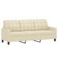vidaXL 3-tlg. Sofagarnitur mit Kissen Creme Kunstleder vidaXL 3-tlg. Sofagarnitur mit Kissen Creme Kunstleder
