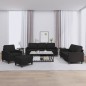 vidaXL 4-tlg. Sofagarnitur mit Kissen Schwarz Stoff vidaXL 4-tlg. Sofagarnitur mit Kissen Schwarz Stoff
