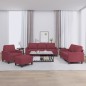 vidaXL 4-tlg. Sofagarnitur mit Kissen Weinrot Stoff vidaXL 4-tlg. Sofagarnitur mit Kissen Weinrot Stoff
