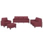 vidaXL 4-tlg. Sofagarnitur mit Kissen Weinrot Stoff vidaXL 4-tlg. Sofagarnitur mit Kissen Weinrot Stoff