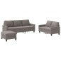 vidaXL 3-tlg. Sofagarnitur mit Kissen Taupe Stoff vidaXL 3-tlg. Sofagarnitur mit Kissen Taupe Stoff
