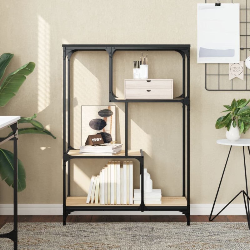 vidaXL Bücherregal Sonoma-Eiche 81x36x115 cm Holzwerkstoff und Stahl vidaXL Bücherregal Sonoma-Eiche 81x36x115 cm Holzwerkstoff und Stahl
