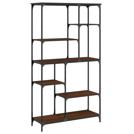 vidaXL Bücherregal Braun Eiche 99x35,5x176 cm Holzwerkstoff und Stahl