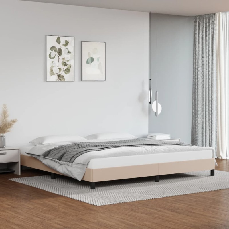 Bettgestell Cappuccino-Braun 200x200 cm Kunstleder Bettgestell Cappuccino-Braun 200x200 cm Kunstleder
