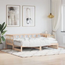 vidaXL Tagesbett Ausziehbar Weiß 80x200 cm Massivholz Kiefer