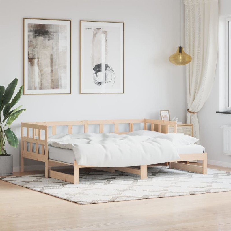 vidaXL Tagesbett Ausziehbar Weiß 80x200 cm Massivholz Kiefer vidaXL Tagesbett Ausziehbar Weiß 80x200 cm Massivholz Kiefer