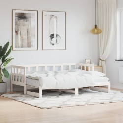 vidaXL Tagesbett Ausziehbar Weiß 90x190 cm Massivholz Kiefer