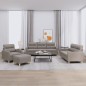 vidaXL 4-tlg. Sofagarnitur mit Kissen Taupe Stoff vidaXL 4-tlg. Sofagarnitur mit Kissen Taupe Stoff