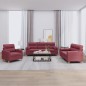 vidaXL 3-tlg. Sofagarnitur mit Kissen Weinrot Stoff vidaXL 3-tlg. Sofagarnitur mit Kissen Weinrot Stoff