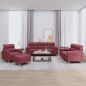 vidaXL 4-tlg. Sofagarnitur mit Kissen Weinrot Stoff vidaXL 4-tlg. Sofagarnitur mit Kissen Weinrot Stoff