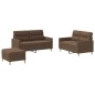 vidaXL 3-tlg. Sofagarnitur mit Kissen Braun Stoff vidaXL 3-tlg. Sofagarnitur mit Kissen Braun Stoff