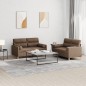vidaXL 2-tlg. Sofagarnitur mit Kissen Braun Stoff vidaXL 2-tlg. Sofagarnitur mit Kissen Braun Stoff