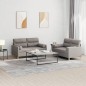 vidaXL 2-tlg. Sofagarnitur mit Kissen Taupe Stoff vidaXL 2-tlg. Sofagarnitur mit Kissen Taupe Stoff