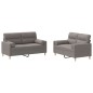 vidaXL 2-tlg. Sofagarnitur mit Kissen Taupe Stoff vidaXL 2-tlg. Sofagarnitur mit Kissen Taupe Stoff