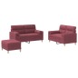 vidaXL 3-tlg. Sofagarnitur mit Kissen Weinrot Stoff vidaXL 3-tlg. Sofagarnitur mit Kissen Weinrot Stoff