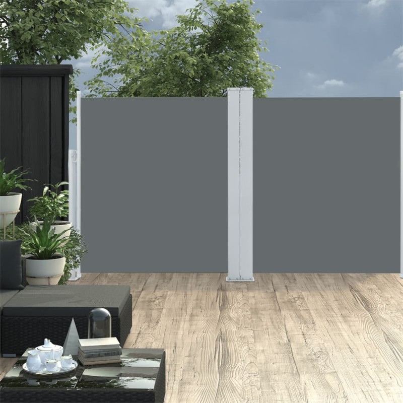 vidaXL Ausziehbare Seitenmarkise Anthrazit 140 x 600 cm vidaXL Ausziehbare Seitenmarkise Anthrazit 140 x 600 cm