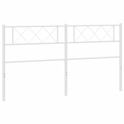 vidaXL Kopfteil Metall Weiß 160 cm