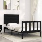 vidaXL Massivholzbett mit Kopfteil Schwarz 90x200 cm vidaXL Massivholzbett mit Kopfteil Schwarz 90x200 cm