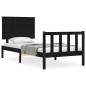 vidaXL Massivholzbett mit Kopfteil Schwarz 90x200 cm vidaXL Massivholzbett mit Kopfteil Schwarz 90x200 cm