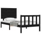 vidaXL Massivholzbett mit Kopfteil Schwarz 90x200 cm vidaXL Massivholzbett mit Kopfteil Schwarz 90x200 cm