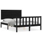 vidaXL Massivholzbett mit Kopfteil Schwarz 120x200 cm vidaXL Massivholzbett mit Kopfteil Schwarz 120x200 cm