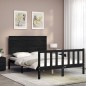 vidaXL Massivholzbett mit Kopfteil Schwarz 120x200 cm vidaXL Massivholzbett mit Kopfteil Schwarz 120x200 cm