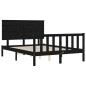 vidaXL Massivholzbett mit Kopfteil Schwarz 120x200 cm vidaXL Massivholzbett mit Kopfteil Schwarz 120x200 cm