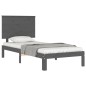 vidaXL Massivholzbett mit Kopfteil Grau 90x200 cm vidaXL Massivholzbett mit Kopfteil Grau 90x200 cm