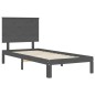 vidaXL Massivholzbett mit Kopfteil Grau 90x200 cm vidaXL Massivholzbett mit Kopfteil Grau 90x200 cm
