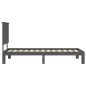 vidaXL Massivholzbett mit Kopfteil Grau 90x200 cm vidaXL Massivholzbett mit Kopfteil Grau 90x200 cm