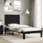 vidaXL Massivholzbett mit Kopfteil Schwarz 100x200 cm vidaXL Massivholzbett mit Kopfteil Schwarz 100x200 cm