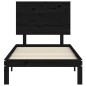 vidaXL Massivholzbett mit Kopfteil Schwarz 100x200 cm vidaXL Massivholzbett mit Kopfteil Schwarz 100x200 cm