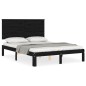 vidaXL Massivholzbett mit Kopfteil Schwarz 120x200 cm vidaXL Massivholzbett mit Kopfteil Schwarz 120x200 cm