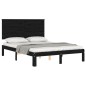 vidaXL Massivholzbett mit Kopfteil Schwarz 120x200 cm vidaXL Massivholzbett mit Kopfteil Schwarz 120x200 cm
