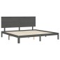 vidaXL Massivholzbett mit Kopfteil Grau 200x200 cm vidaXL Massivholzbett mit Kopfteil Grau 200x200 cm