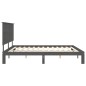 vidaXL Massivholzbett mit Kopfteil Grau 200x200 cm vidaXL Massivholzbett mit Kopfteil Grau 200x200 cm