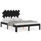 vidaXL Massivholzbett mit Kopfteil Schwarz 120x200 cm vidaXL Massivholzbett mit Kopfteil Schwarz 120x200 cm