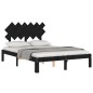 vidaXL Massivholzbett mit Kopfteil Schwarz 120x200 cm vidaXL Massivholzbett mit Kopfteil Schwarz 120x200 cm