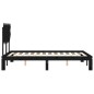 vidaXL Massivholzbett mit Kopfteil Schwarz 120x200 cm vidaXL Massivholzbett mit Kopfteil Schwarz 120x200 cm