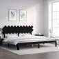 vidaXL Massivholzbett mit Kopfteil Schwarz 200x200 cm vidaXL Massivholzbett mit Kopfteil Schwarz 200x200 cm