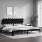 vidaXL Massivholzbett mit Kopfteil Schwarz 200x200 cm vidaXL Massivholzbett mit Kopfteil Schwarz 200x200 cm